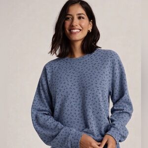 Abercrombie & Fitch Blue Patterned Crew Neck Sweater (023)